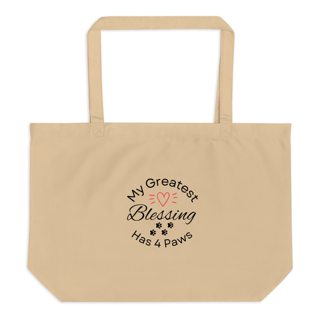 My Greatest Blessing Has 4 Paws (singular) X-Large Tote/ Shopping Bags