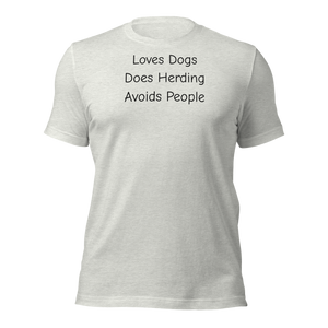 Loves Dogs, Does Herding T-Shirts - Light