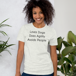 Loves Dogs, Does Agility T-Shirts - Light