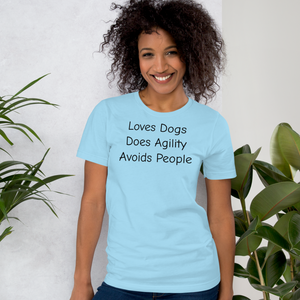 Loves Dogs, Does Agility T-Shirts - Light