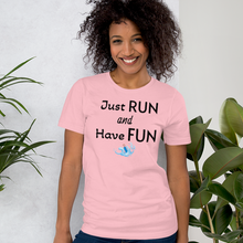 Load image into Gallery viewer, Just Run &amp; Have Fun Dock Diving T-Shirts - Light
