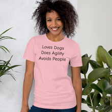 Load image into Gallery viewer, Loves Dogs, Does Agility T-Shirts - Light
