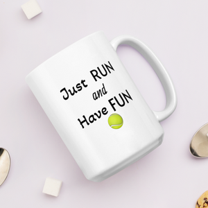 Just Run Tennis Ball Mugs