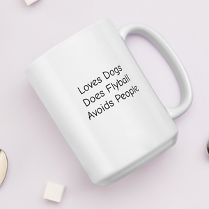 Loves Dogs, Does Flyball Mugs