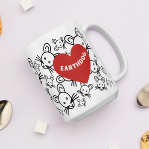 All over Rats with Earthdog in Heart Mugs