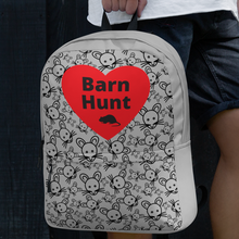 Load image into Gallery viewer, Allover Rats Heads w/ Barn Hunt &amp; Rat in Heart Backpack-Grey
