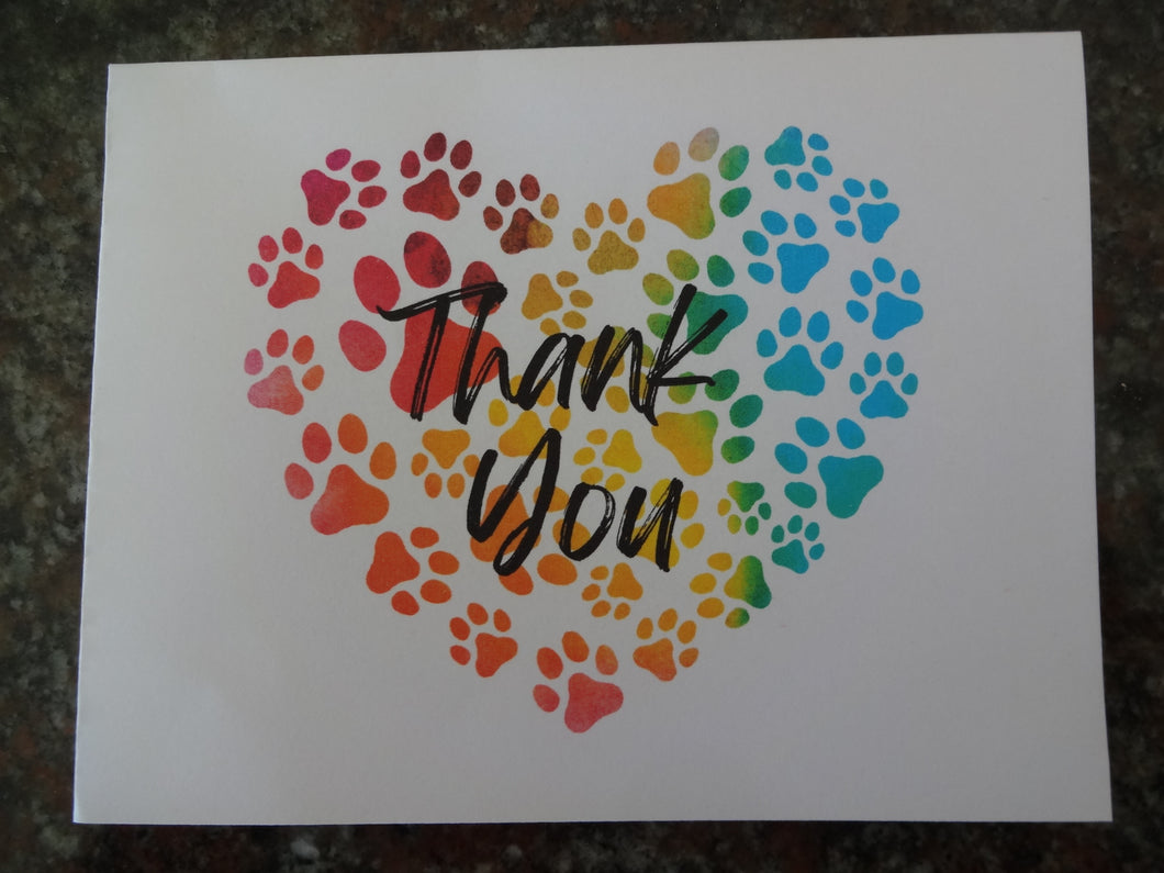 Heart of Dog Prints w/ Thank You Cards