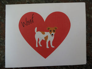 Terrier in Heart with Woof Thank You Cards