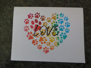 Heart with Dog Prints & Love Notecards
