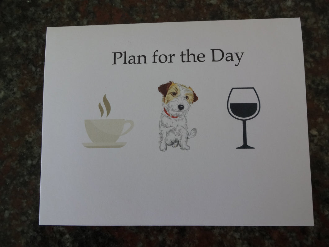 Russell Terrier Plan for the Day Notecards