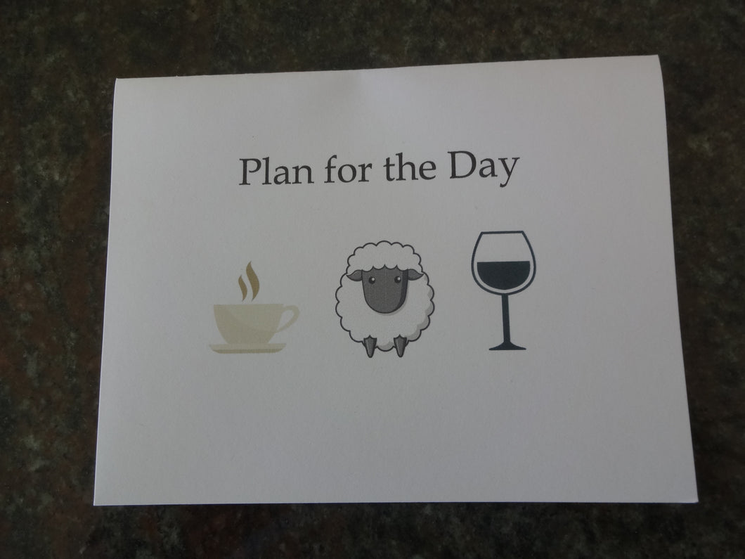 Sheep Herding Plan for the Day Notecards