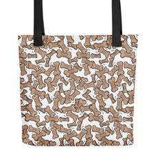 Load image into Gallery viewer, Allover Brown Dog Bones Tote Bag-White
