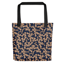 Load image into Gallery viewer, Allover Brown Dog Bones Tote Bag-Navy
