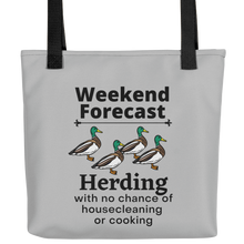 Load image into Gallery viewer, Ducks Herding Weekend Forecast Tote Bag-Grey
