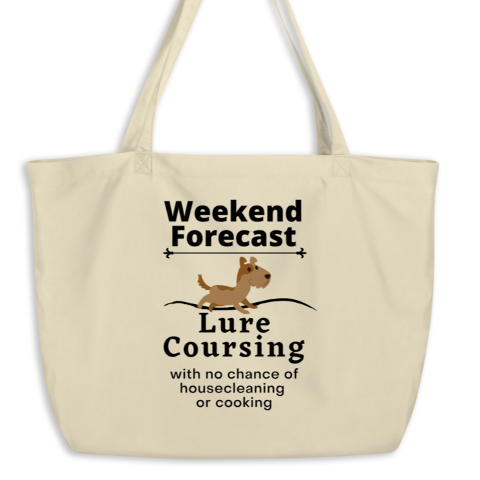 Lure Coursing Weekend Forecast X-Large Tote/Shopping Bag-Oyster