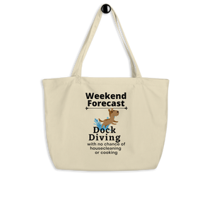 Dock Diving Forecast X-Large Tote/Shopping Bag-Oyster