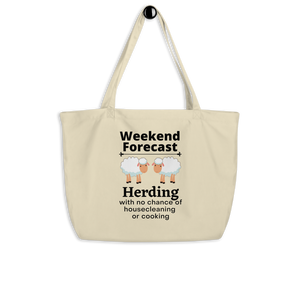 Sheep Herding Weekend Forecast X-Large Tote/Shopping Bag