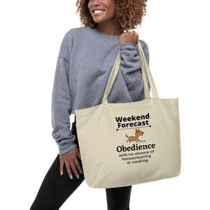 Obedience Weekend Forecast X-Large Tote/Shopping Bag-Oyster