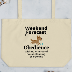 Obedience Weekend Forecast X-Large Tote/Shopping Bag-Oyster