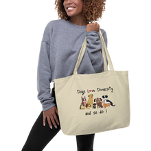 Load image into Gallery viewer, Dogs Love Diversity X-Large Tote/Shopping Bag - Oyster
