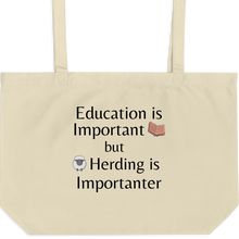 Load image into Gallery viewer, Sheep Herding is Importanter X-Large Tote/Shopping Bag - Oyster
