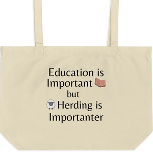 Sheep Herding is Importanter X-Large Tote/Shopping Bag - Oyster