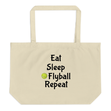 Load image into Gallery viewer, Eat Sleep Flyball Repeat X-Large Tote/Shopping Bag - Oyster
