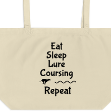 Load image into Gallery viewer, Eat Sleep Lure Coursing Repeat X-Large Tote/Shopping Bag - Oyster

