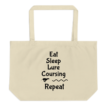 Load image into Gallery viewer, Eat Sleep Lure Coursing Repeat X-Large Tote/Shopping Bag - Oyster
