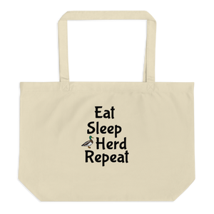 Eat Sleep Duck Herd Repeat X-Large Tote/Shopping Bag - Oyster
