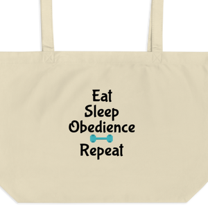 Eat Sleep Obedience Repeat X-Large Tote/Shopping Bag - Oyster
