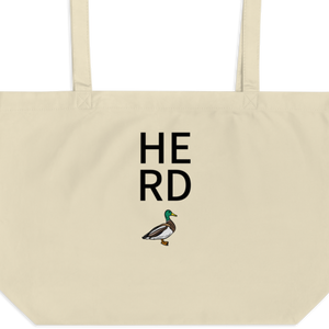 Stacked Herd with Duck X-Large Tote/Shopping Bag - Oyster