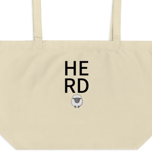 Stacked Herd with Sheep X-Large Tote/Shopping Bag - Oyster