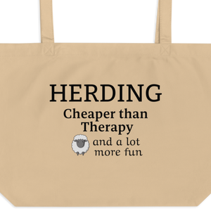 Sheep Herding Cheaper than Therapy X-Large Tote/Shopping Bag