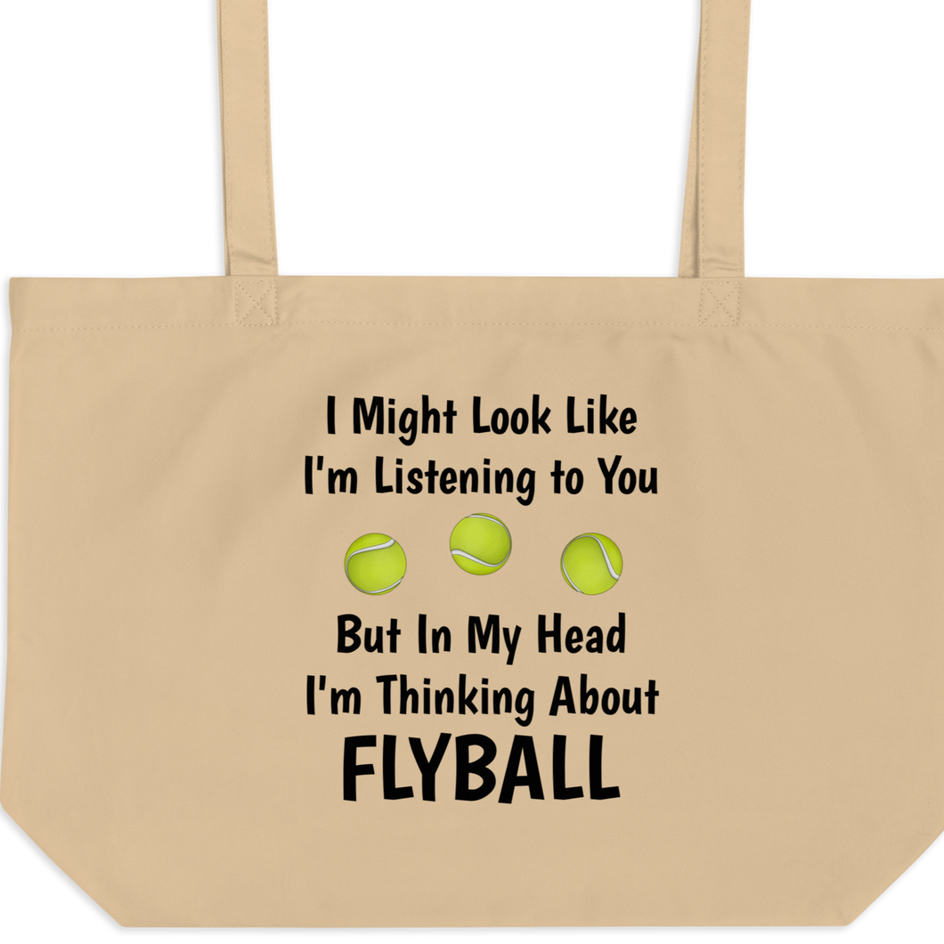 I'm Thinking About Flyball X-Large Tote/Shopping Bag