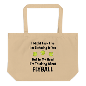I'm Thinking About Flyball X-Large Tote/Shopping Bag