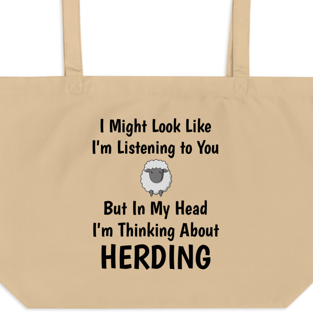 I'm Thinking About Sheep Herding X-Large Tote/Shopping Bag
