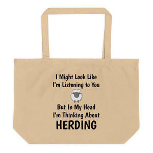 I'm Thinking About Sheep Herding X-Large Tote/Shopping Bag