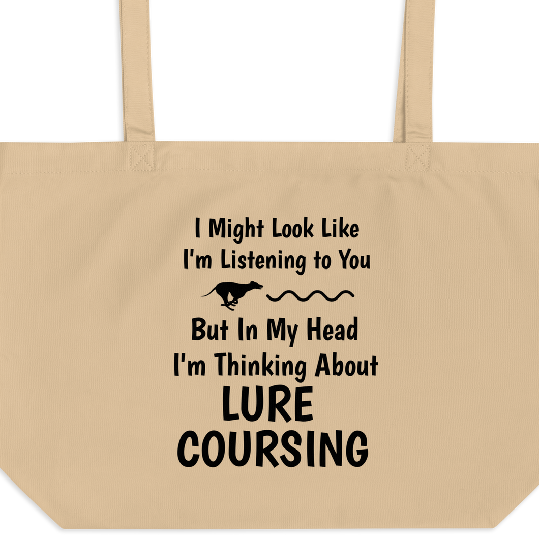 I'm Thinking About Lure Coursing X-Large Tote/Shopping Bag
