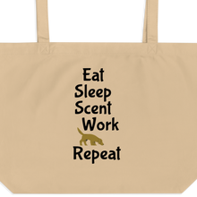Load image into Gallery viewer, Eat Sleep Scent Work Repeat X-Large Tote/ Shopping Bags
