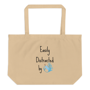 Easily Distracted by Dock Diving X-Large Tote/ Shopping Bag