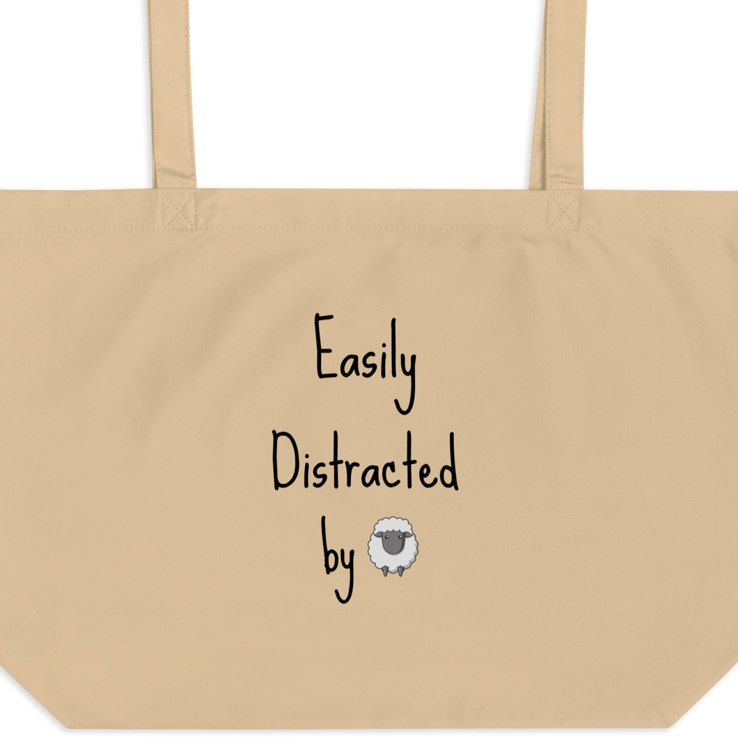 Easily Distracted by Sheep Herding X-Large Tote/ Shopping Bags
