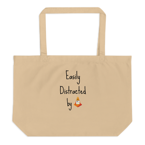 Easily Distracted by Dog Rally X-Large Tote/ Shopping Bags