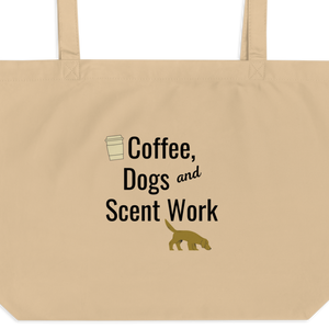 Coffee, Dogs & Scent Work X-Large Tote/ Shopping Bags