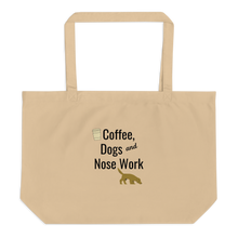 Load image into Gallery viewer, Coffee, Dogs &amp; Nose Work X-Large Tote/ Shopping Bags
