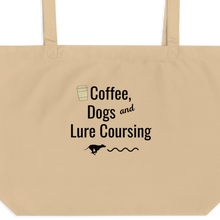 Load image into Gallery viewer, Coffee, Dogs &amp; Lure Coursing X-Large Tote/ Shopping Bags
