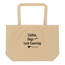 Load image into Gallery viewer, Coffee, Dogs &amp; Lure Coursing X-Large Tote/ Shopping Bags
