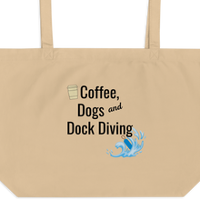 Load image into Gallery viewer, Coffee, Dogs &amp; Dock Diving X-Large Tote/ Shopping Bags
