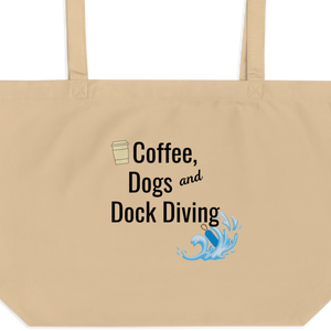 Coffee, Dogs & Dock Diving X-Large Tote/ Shopping Bags