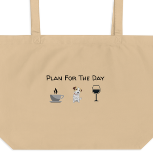 Russell Terrier Plan for the Day X-Large Tote/ Shopping Bags